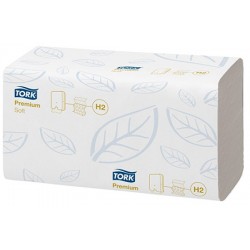 Carton de 21 paquets essuie mains pliés en Z Tork Premium Soft H2  2p 150f