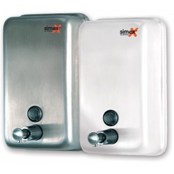 Distributeur de savon vertical 1200 ml inox blanc