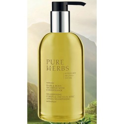 Lot de 24 flacons pompe Pure Herbs shampooing corps et cheveux 300 ml