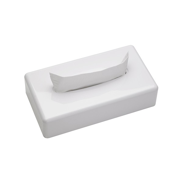 Boîte à Mouchoirs Rectangulaire en Plastique Blanc