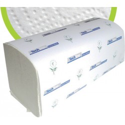 Carton de 15 paquets essuie mains Ecolabel blanc 2 plis en v 200f 