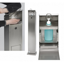 Distributeur de lavage des mains sans poubelle en acier blanc RAL 9016