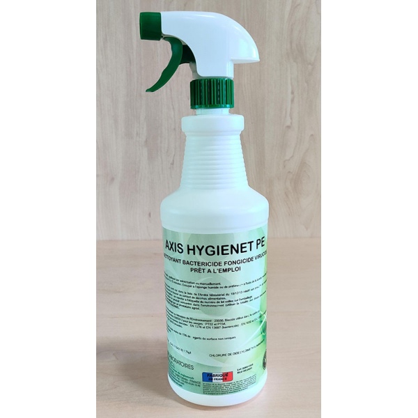 Carton de 12 pulvérisateurs de nettoyant désinfectant dégraissant Axis Hygienet NF 1L