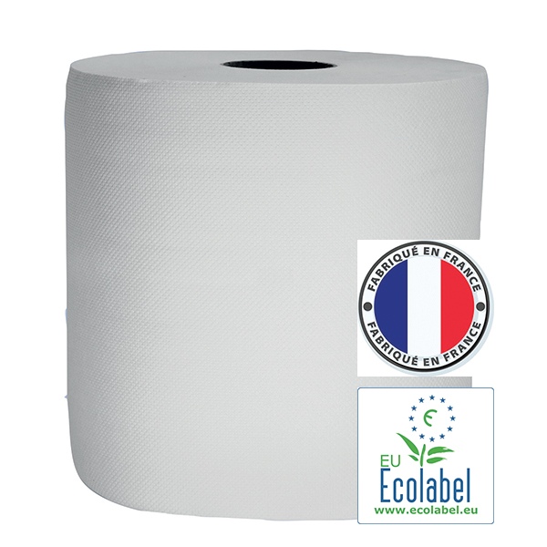 Papier toilette rouleau ouate blanche 2 plis 200 feuilles 9,8 x 11,3 cm  écolabel