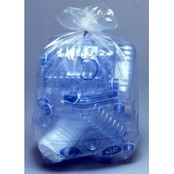 Carton de 20 rlx de 25 sacs poubelles 50L bd 22 microns nf transparent
